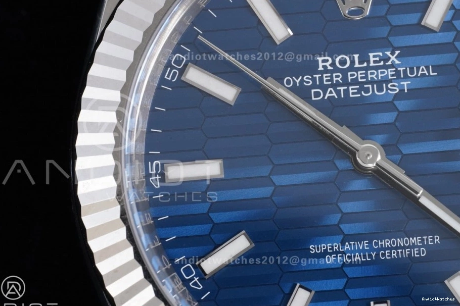 Textured Blue Best 41 on Steel DateJust Bracelet Clean 904L Edition TravelReady 1:1 Dial 126334 Jubilee 628 SH 0125